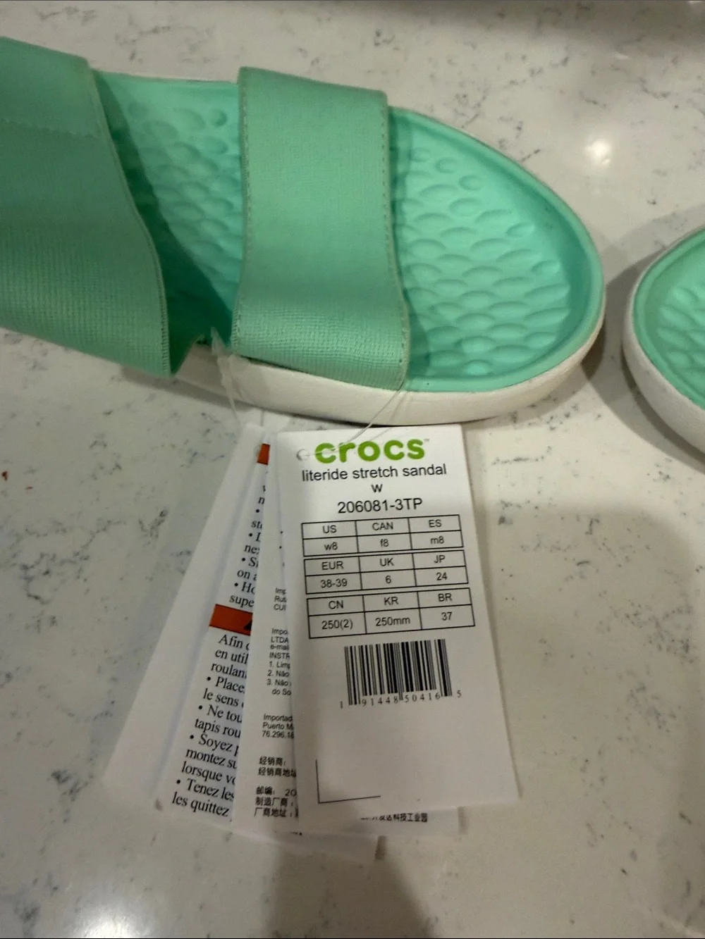 CROCS NWT LiteRide Slide Sandals in Mint Green Lightweight Summer Boat Shoes